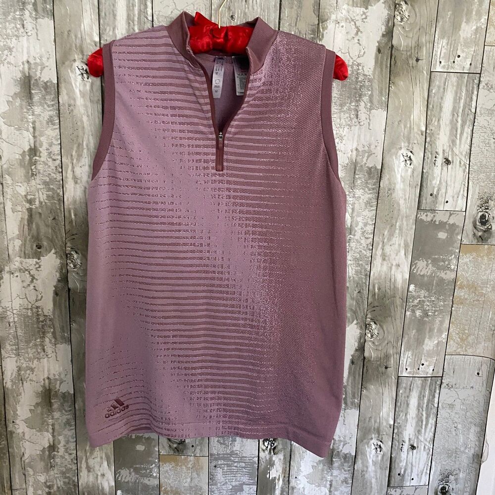 adidas 1/4 zip sleeveless active tank top S
